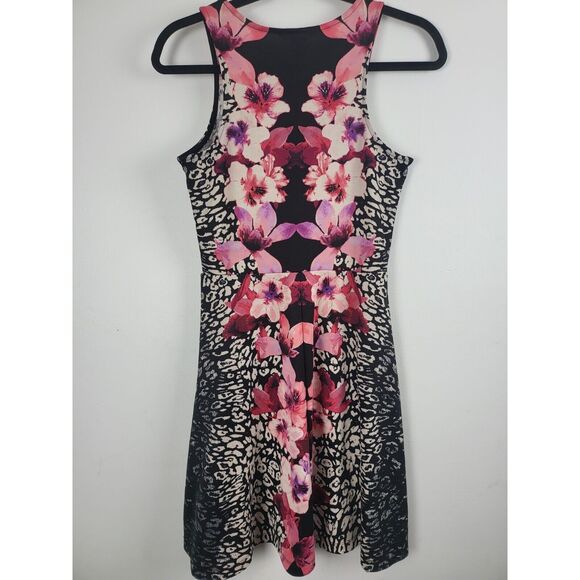 H&M Sleeveless Dress Small Womens Floral Above Knee Crew Neck Pullover Summer - Picture 7 of 7